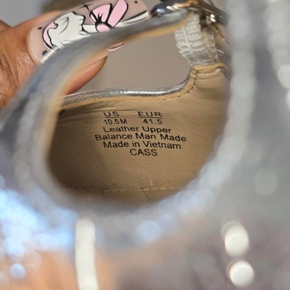 Sam Edelman Cass Flats Mary Jane Leather Silver Pointed Toe Women's Size 10.5 - Picture 5 of 11